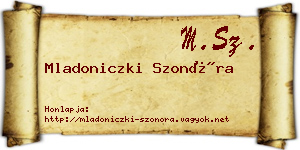 Mladoniczki Szonóra névjegykártya